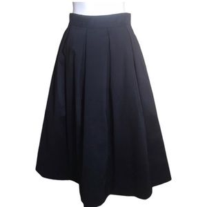 White House Black Market black midi Box pleat skirt size 16